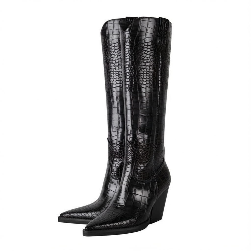 Ashford Croc Leather Boots