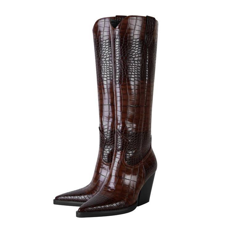Ashford Croc Leather Boots