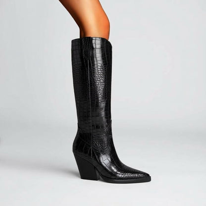 Ashford Croc Leather Boots