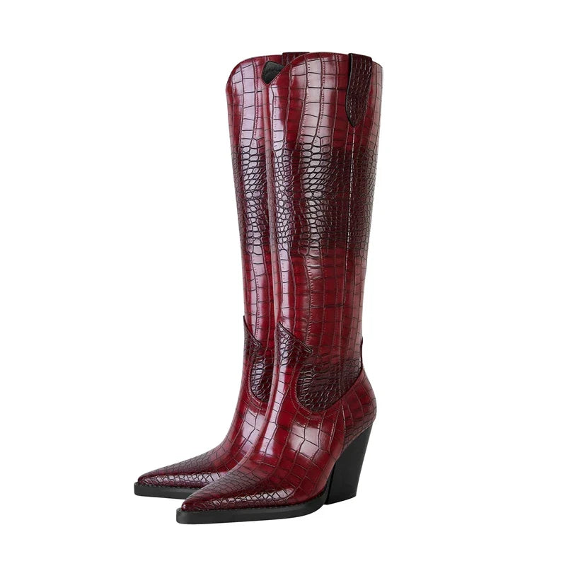 Ashford Croc Leather Boots
