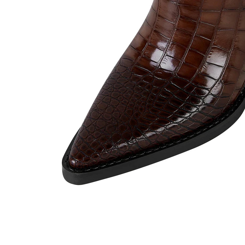 Ashford Croc Leather Boots