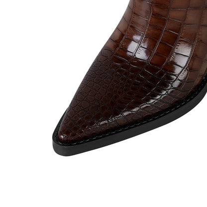 Ashford Croc Leather Boots