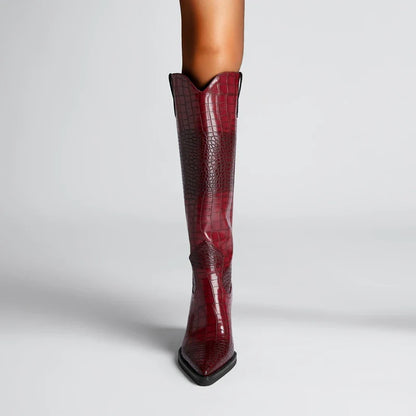 Ashford Croc Leather Boots