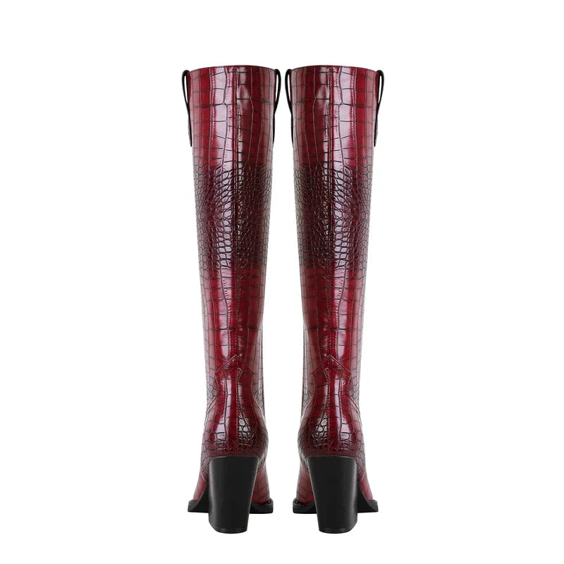 Ashford Croc Leather Boots