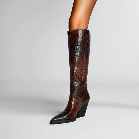Ashford Croc Leather Boots