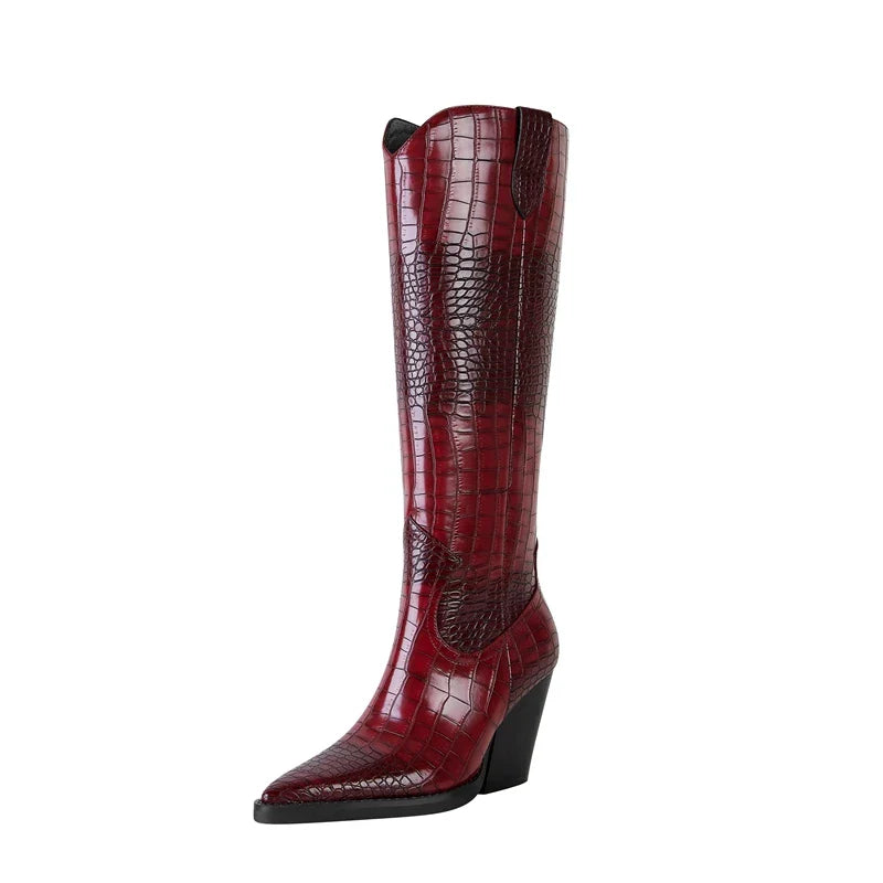 Ashford Croc Leather Boots